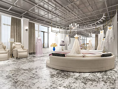 Jane Europe Wedding Dress Shop Photography Shop Yarn Trial Room Wedding Dress Wedding Dress Exhibition Room Wedding Dress Booth Leisure Sofa 3d model