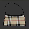 Stylish Checkered Pattern Handbag With Black Leather Handle And Classic Grid Design