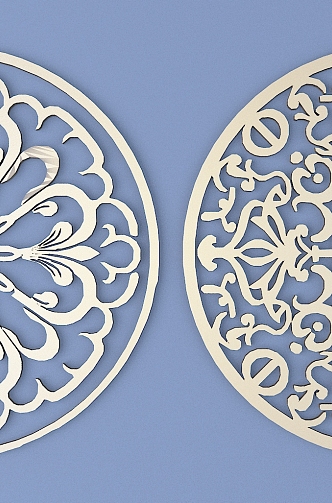 Chinese-style Carved Round Carved Traditional Pattern Lattice Carved Pattern 3d model