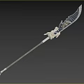 Traditional Weapon With Golden Dragon Ornament Green Handle And Sharp Blade Traditional Design