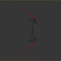 Red Modern Tactical Bow With Black Bowstring And Ergonomic Grip