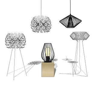 Modern lamp combination table lamp chandelier floor lamp combination 3d model