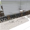 Vibrant Commercial Street with Traditional Architecture Arched Windows Brick Facades and Busy Crowds Around Storefronts