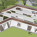 Modern Gallery Frame Special-shaped Folding Line Landscape Gallery Frame 3d model