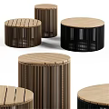Modern Round Dining Tables With Wooden And Black Striped Design For Contemporary Interiors