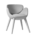Elegant Modern Dining Chair With Light Beige Upholstered Fabric And Golden Metal Legs