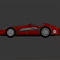 Red Vintage Race Car Model with Number 68 Streamlined Design and Front Yellow Orange Accents
