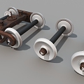 Track Wheel Industrial Equipment Old Wheel 3d model