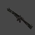 Black Combat Rifle With Metal Barrel Magazine And Classic Design Features
