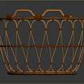 Round Bamboo Woven Basket with Handles and Intricate Weave Design for Household Storage Organizing
