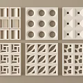 Modern Room Divider Panels With Diverse Geometric Cutout Patterns And Decorative Design 3d model