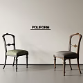 POLIFORM Elegant Single Chairs With Wooden Frames And Colored Upholstered Seats