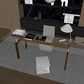 Modern desk and chair combination 3d model