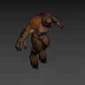 Game Movie Monster Character With Brown Skin Large Horns Sharp Teeth And Muscular Body