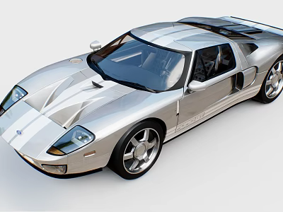 Silver Sleek Sports Car With Transparent Roof Aerodynamic Design And Alloy Wheels 3d model