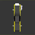 Yellow and Gray Architectural Escalator with Black Steps and Metal Frame Structure 3d model