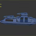 Blue Futuristic Spacecraft With Advanced Sci Fi Design And Weapon Systems