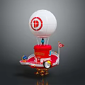 Target Logo Hot Air Balloon With Red Base Small Flag And Clock Structure