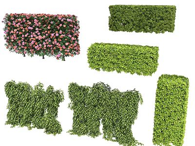 Lush Vines With Greenery And Pink Flowers For Wall And Garden Decor 3d model