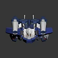 Game Movie Character Blue And White Mech With Large Back Cannons Mechanical Design