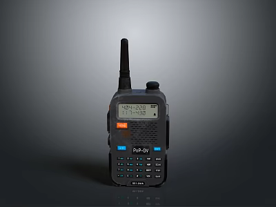 Weapon Grade Black Walkie Talkie With Antenna Digital Display And Control Buttons 3d model