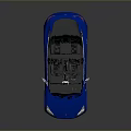 Sleek Blue Tesla Electric Sedan With Panoramic Sunroof And Shiny Wheels