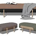Modern bed end stool sofa stool combination 3d model