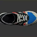 New Balance Casual Athletic Sneakers With Black Blue Red White Color Design