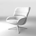 Brown Leather Accent Chair With Curved Backrest And Black Metal Base