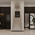 Modern Clothing Store Interior With Black Walls Hanging Clothes Black Pillar And Green Potted Plant