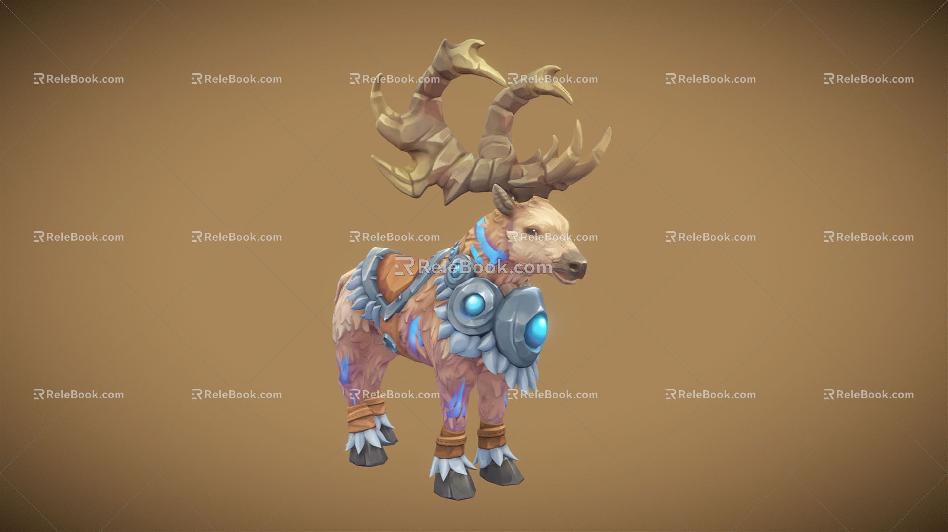 Modern Game Character Cartoon Deer Elk Reindeer 3d model