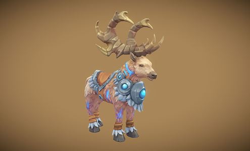 Modern Game Character Cartoon Deer Elk Reindeer 3d model