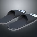 Comfortable Gray Home Slippers With Soft Sole And Smiley Face Design