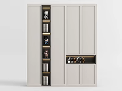Modern White Shoe Cabinet Design With Multiple Storage Compartments And Display Shelves 3d model