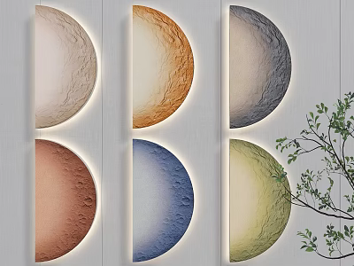 Modern Half Moon Lamp Moon Lamp Moon Gypsum Lamp Moon Wall Lamp Moon Decorative Pendant House Silent Wind Moon Lamp Moon Wall Lamp Living Room Decorative Lamp 3d model