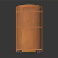 Sturdy Wooden Rolling Utility Shelf with Three Shelves and Tilted Top Board