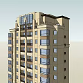 Modern High Rise Building Exterior With Light Colored Facade And Multiple Windows 3d model