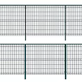 Green Metal Mesh Fence Structure With Grid Panels And Support Posts Design 3d model