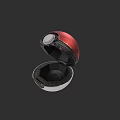 Spherical Electric Toy With Red And Silver Exterior Open Design And Interior Details