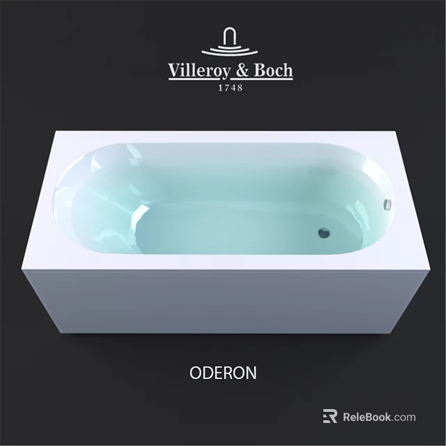 Villeroy & Boch ODERON Modern White Freestanding Bathtub With Sleek Design 3d model 