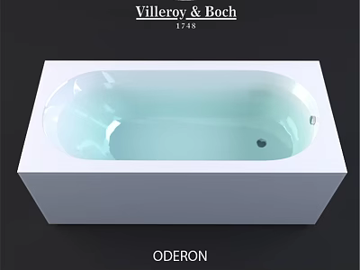 Villeroy & Boch ODERON Modern White Freestanding Bathtub With Sleek Design 3d model
