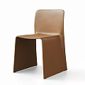 Stylish Modern Brown Leather Single Chair With Sleek Streamlined Design 3d model