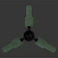Commercial Communication Equipment With Green Cylindrical Body Three Supports And Top Antennas