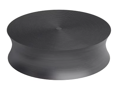 Black Round Modern Coffee Table With Spiral Textured Surface And Smooth Base 3d model