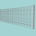 Decorative Building Component With Circular Pattern Metal Mesh Screen Structure 3d model