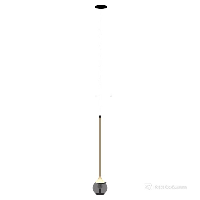 Modern Minimalist Chandelier With Long Metal Rod For Contemporary Interior Design 3d model 