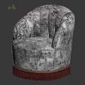 Burgundy Velvet Accent Chair with Scalloped Backrest and Tassel Trim for Elegant Living Space