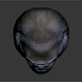 Realistic Gorilla Head Portrait With Orange Eyes And Textured Fur On Neutral Gray Background