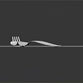 Modern Stainless Steel Cutlery Set with Fork and Knives in Crossed Arrangement on Black Background