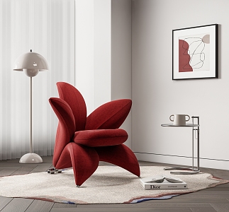 Modern single chair leisure chair 3d model